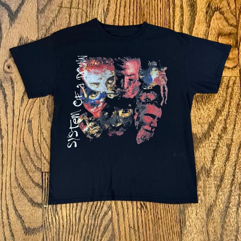 Y2K System of a Down Abstract Band T shirt